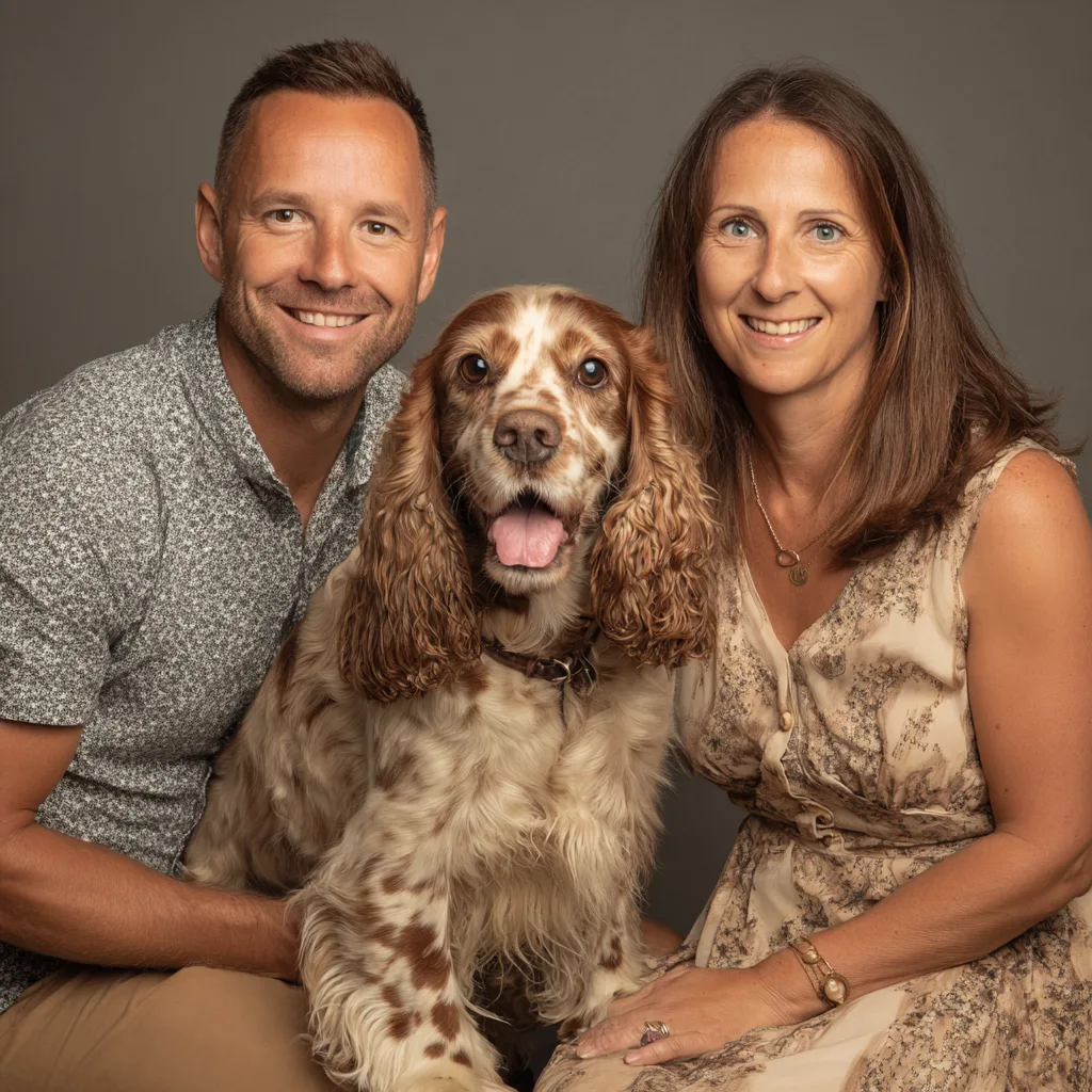 Framed dog family portrait