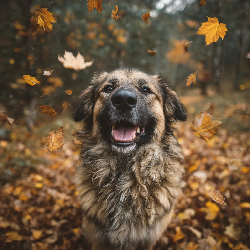 Fall hiking dog portrait Rockland Massachusetts