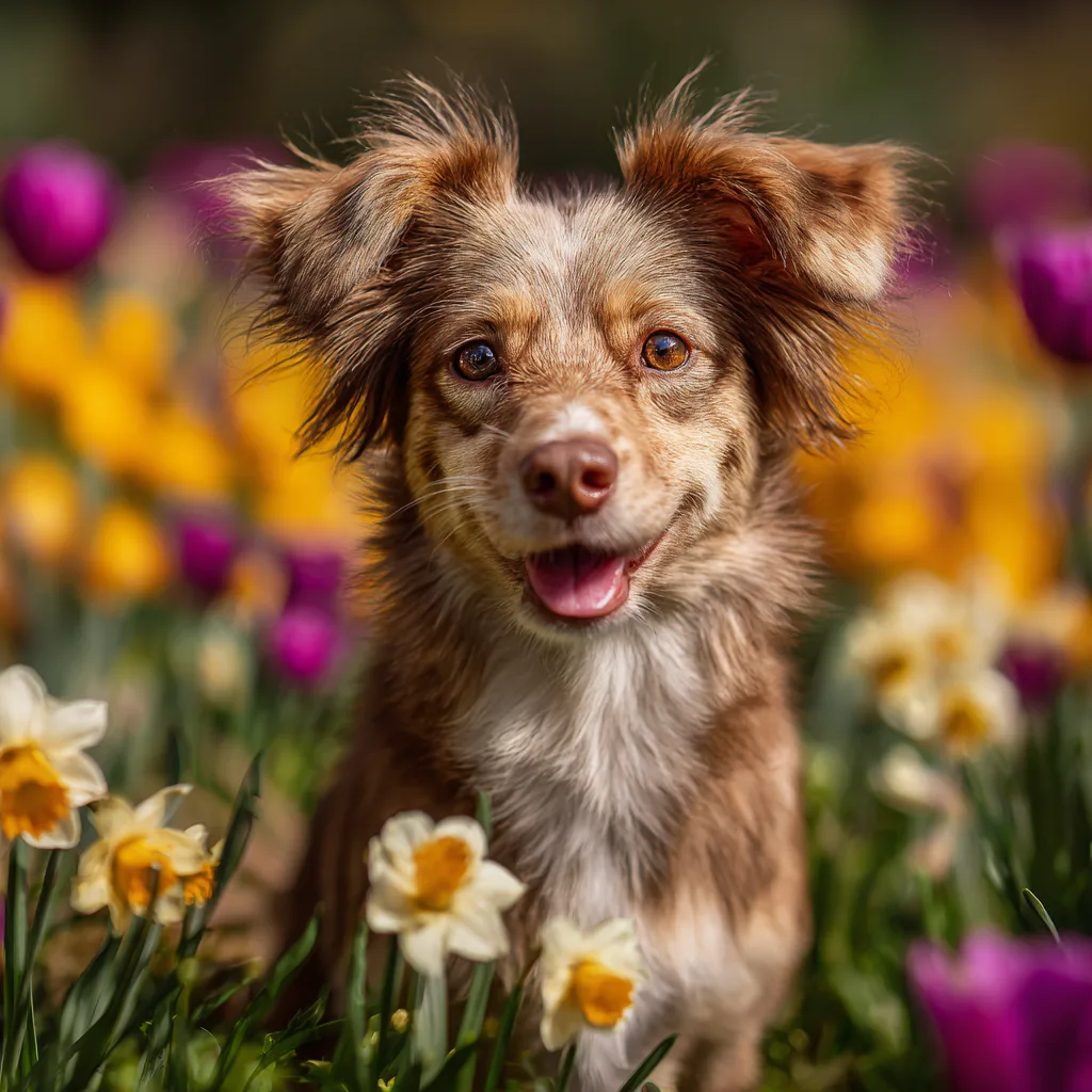 Springtime dog photography South Shore MA