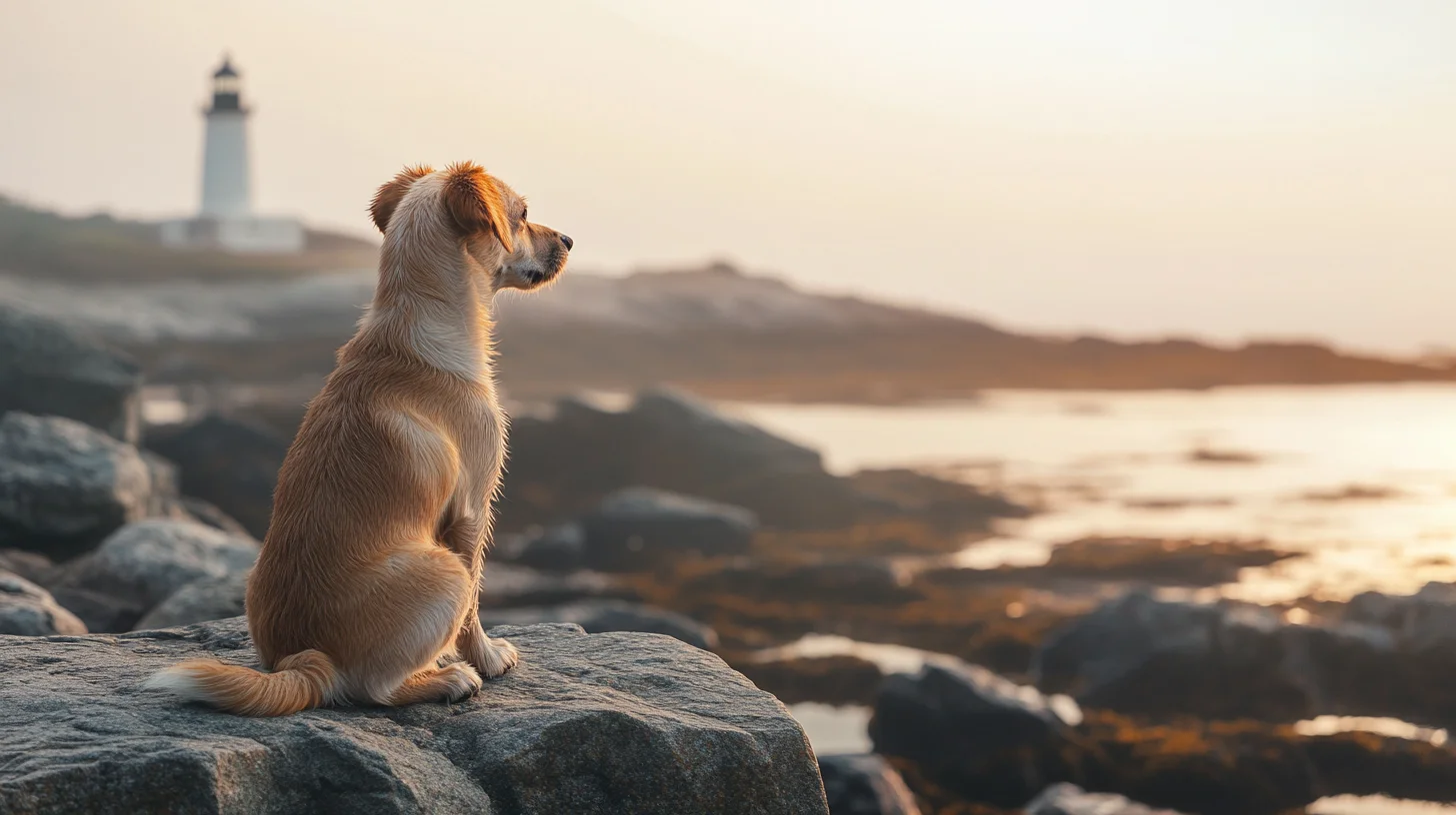 Dog portrait at Peggotty Beach Scituate Massachusetts